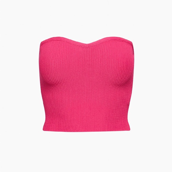 Aritzia Pink Strapless Ribbed Top - Picture 5 of 6